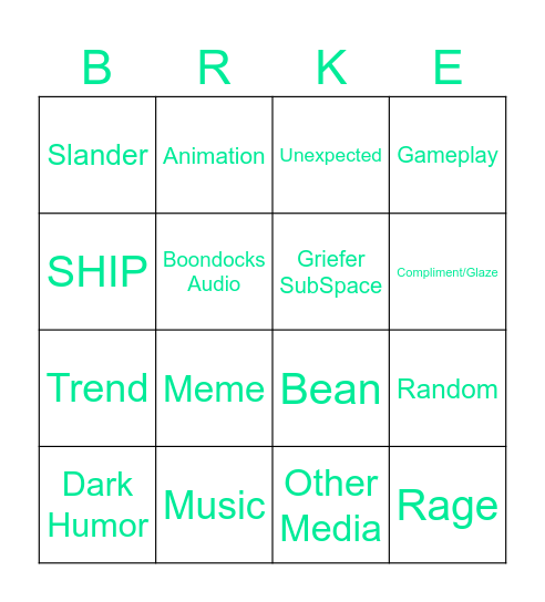 Med-Ker's Bingo Card