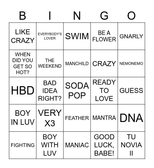 BINGO!! Bingo Card