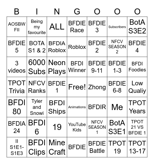 Neon Gelatin Bingo Card