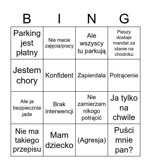 CHODNIK Bingo Card