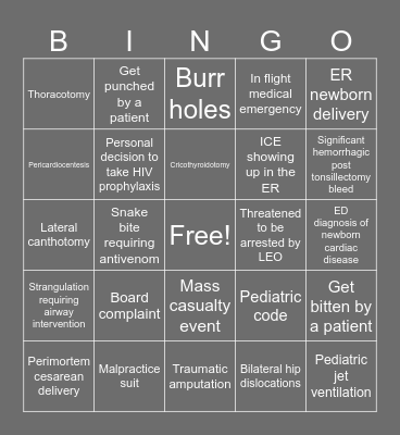 Black Cloud Cronicles Bingo Card
