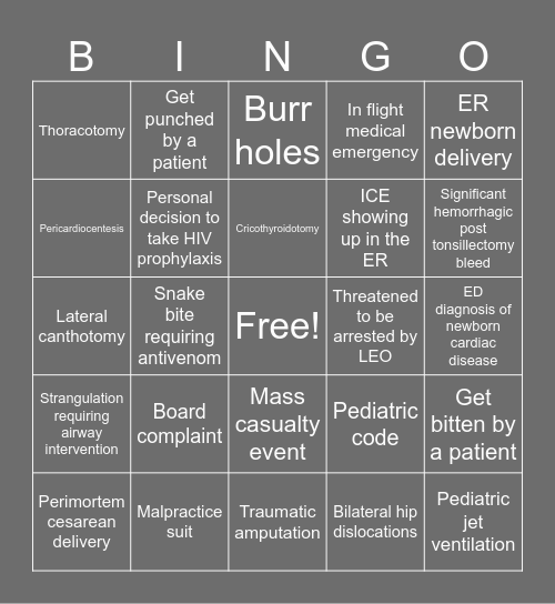 Black Cloud Cronicles Bingo Card