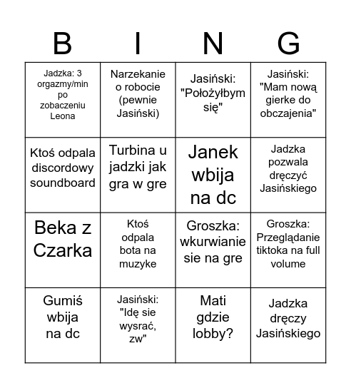 dc Bingo Card