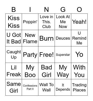 Raymond x Brown Hits Bingo Card
