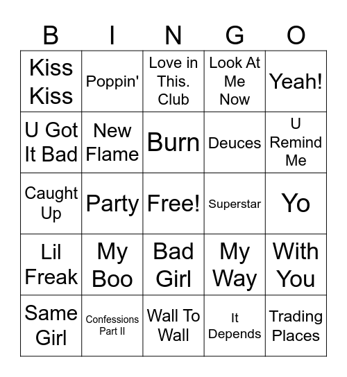 Raymond x Brown Hits Bingo Card