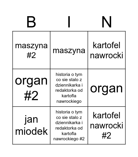 liberek bingo Card