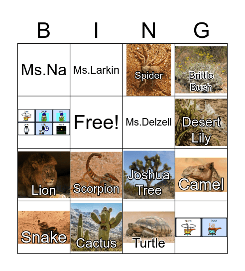 Desert Bingo! Bingo Card