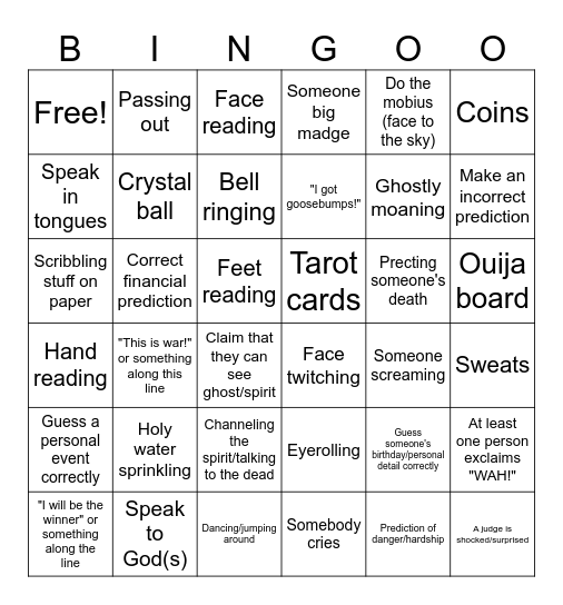 Battle of Fates (운명전쟁) S1E1 Bingo Card