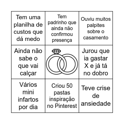 Bingo VIDA DE NOIVA Bingo Card