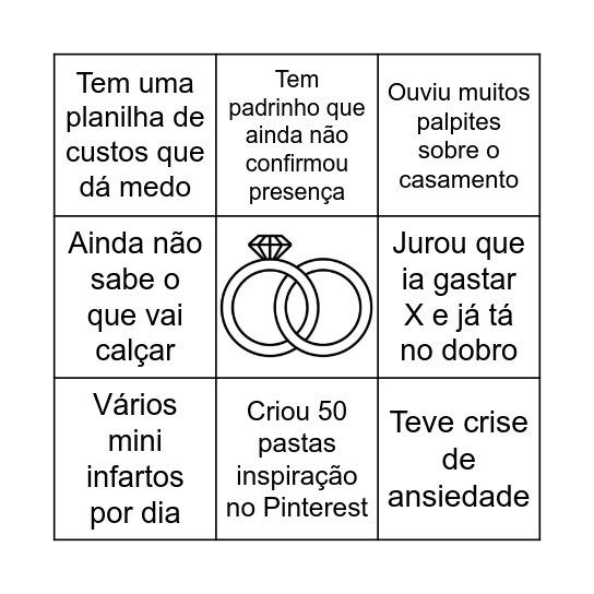 Bingo VIDA DE NOIVA Bingo Card