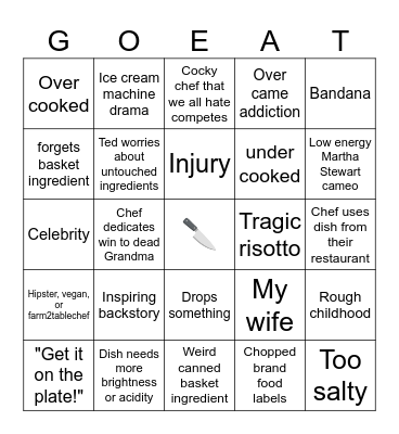 CHOPPED BINGO Card