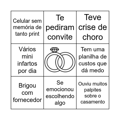 Bingo VIDA DE NOIVA Bingo Card
