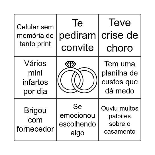 Bingo VIDA DE NOIVA Bingo Card