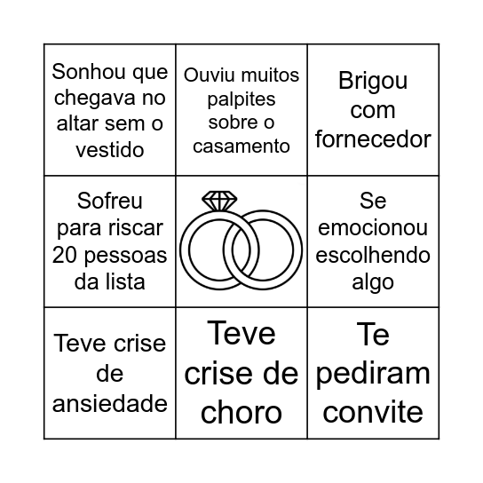 Bingo VIDA DE NOIVA Bingo Card