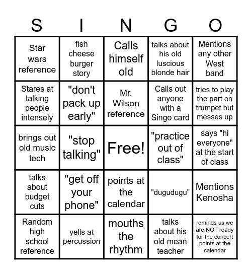 good luck chumps Bingo Card