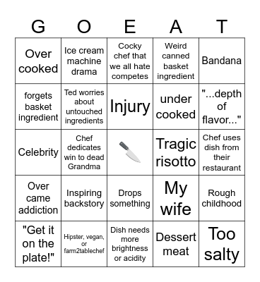 CHOPPED BINGO Card