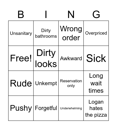 Moony Messups Bingo Card