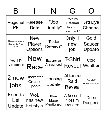 FanFest Bingo Card