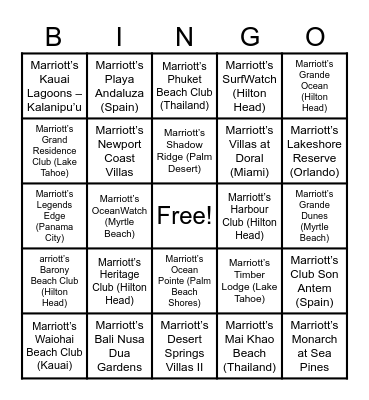 MVW BINGO Without Borders Bingo Card