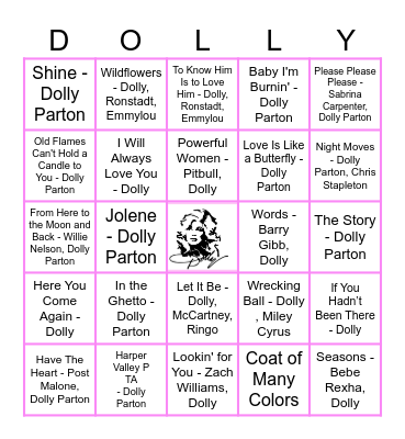 Dolly & Friends Bingo Card