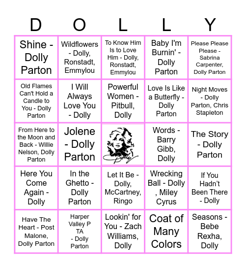 Dolly & Friends Bingo Card