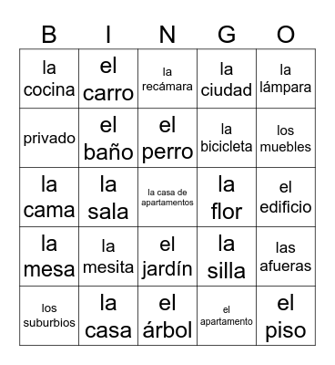 La Casa Bingo Card