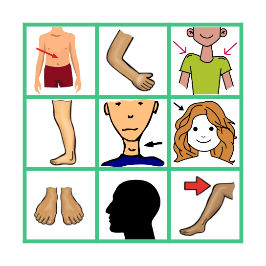 BODY PARTS Bingo Card
