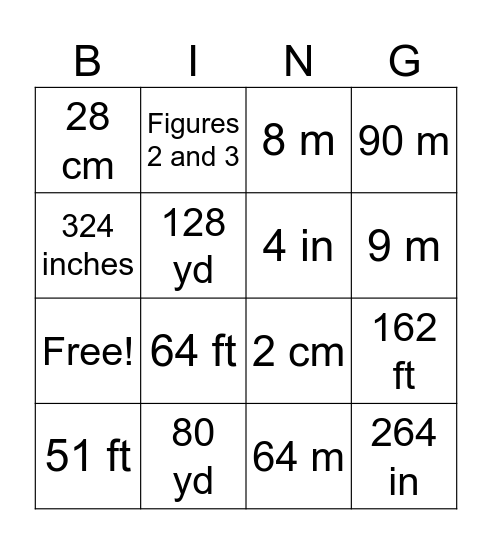 Area and Perimeter Bingo Card