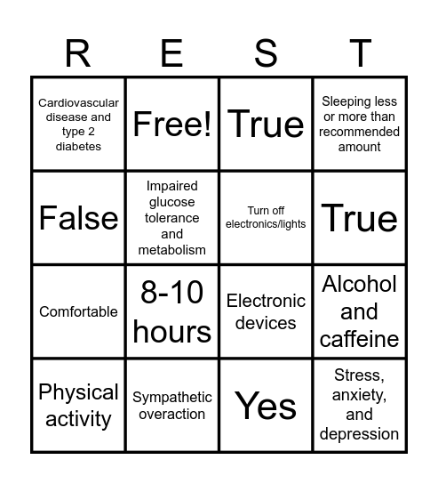 REST BINGO Card