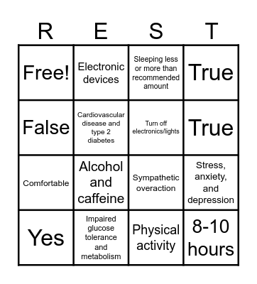 REST BINGO Card