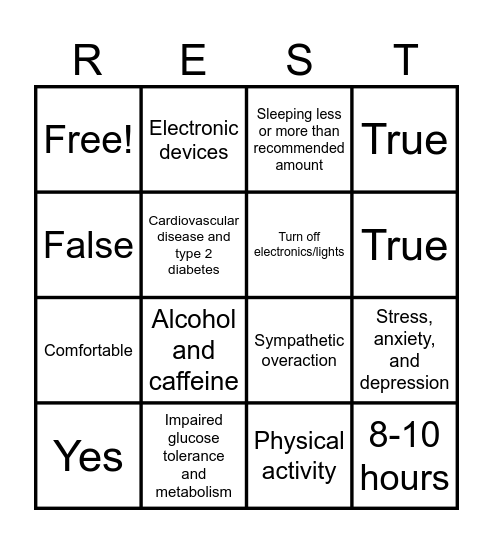 REST BINGO Card
