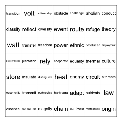 Bingo Card