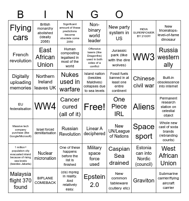 2100 Bingo Card