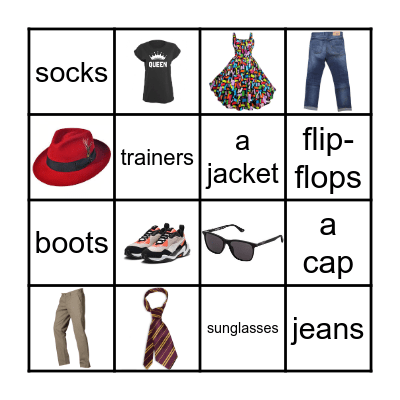 Clothes Bingo Card