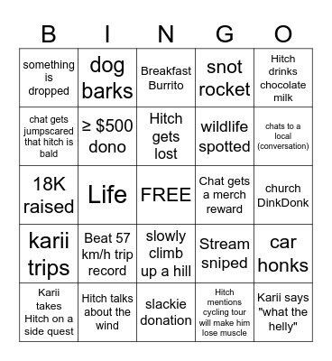 Random Tandem - Day 11 Bingo Card