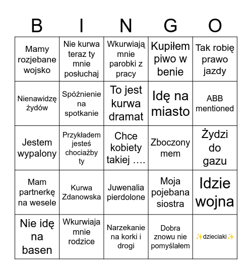Grzegorz Be like Bingo Card