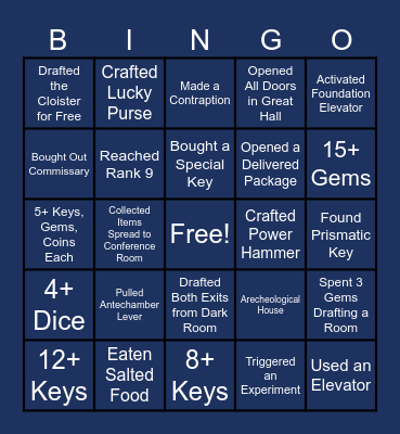 BLUE PRINCE #2 Bingo Card