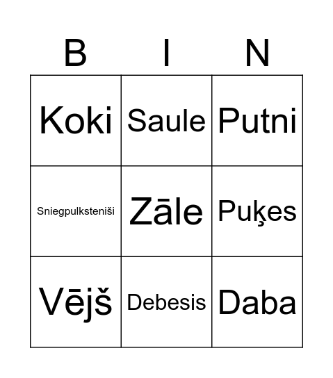 Bingo Card