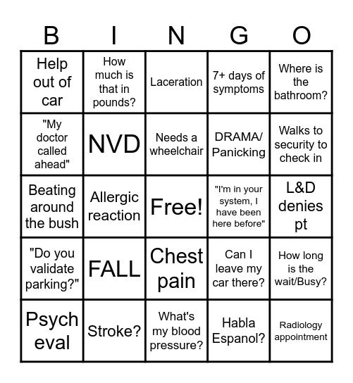 ED SHENANIGANS Bingo Card