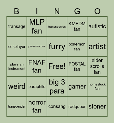 chaoticstoxic - r u like me? :] Bingo Card