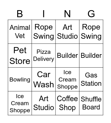 Scooter City Bingo Card