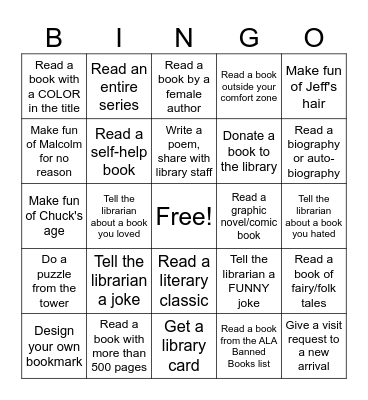 NATIONAL LIBRARY WEEK Bingo Card