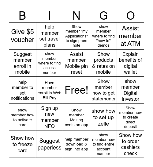 Digital Bingo Card