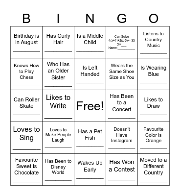Find Someone Who… Bingo Card