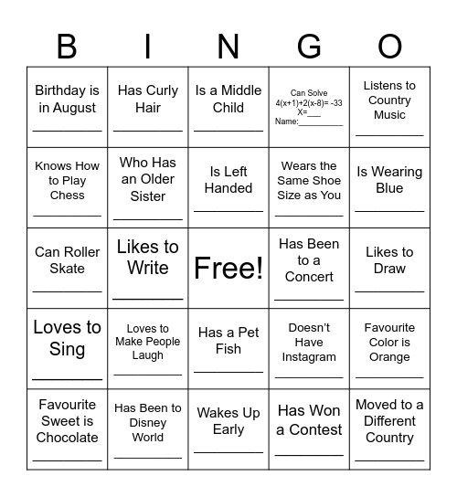 Find Someone Who… Bingo Card