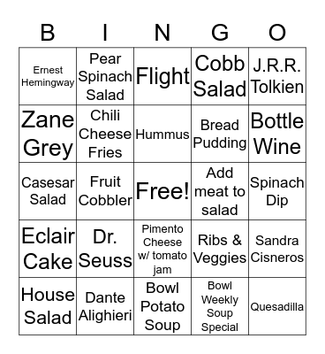 Me's Server Contest Bingo Card