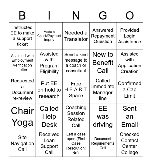 EdVenture BINGO Card