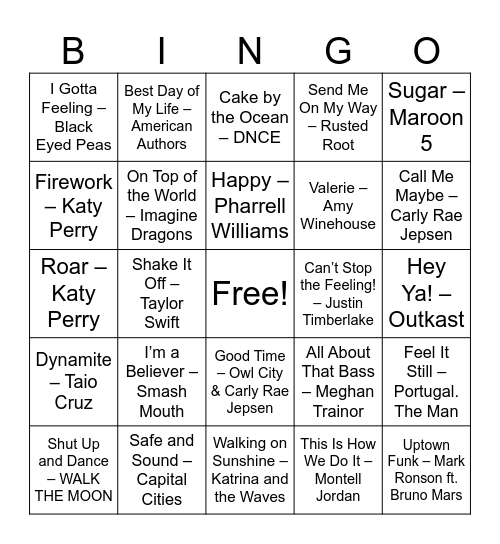 Instant Mood Boosters Bingo Card