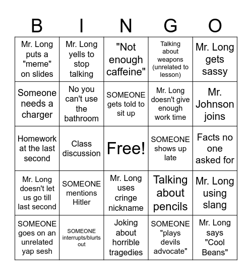 WH&G Bingo Card
