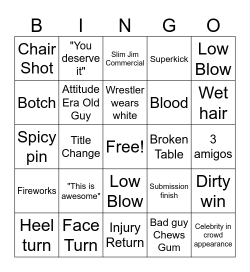 Mania 26 Bingo Card